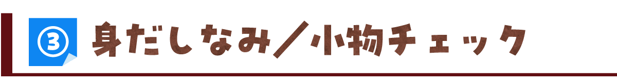 ③身だしなみ/小物チェック